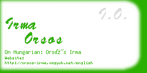 irma orsos business card